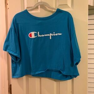 Champion Teal Cropped Tee